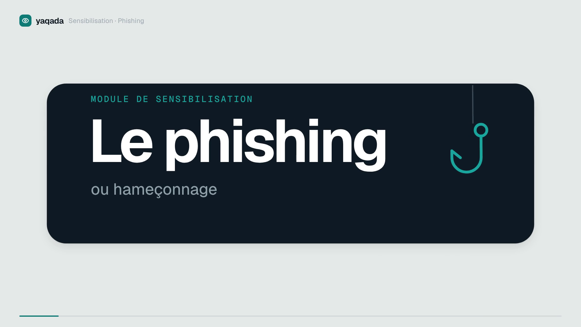 Carte-titre du module de sensibilisation « Le phishing, ou hameçonnage »
